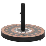 Parasole ogrodowe - vidaXL Okrągła podstawa pod parasol, terakotowo-biała, 12 kg - miniaturka - grafika 1