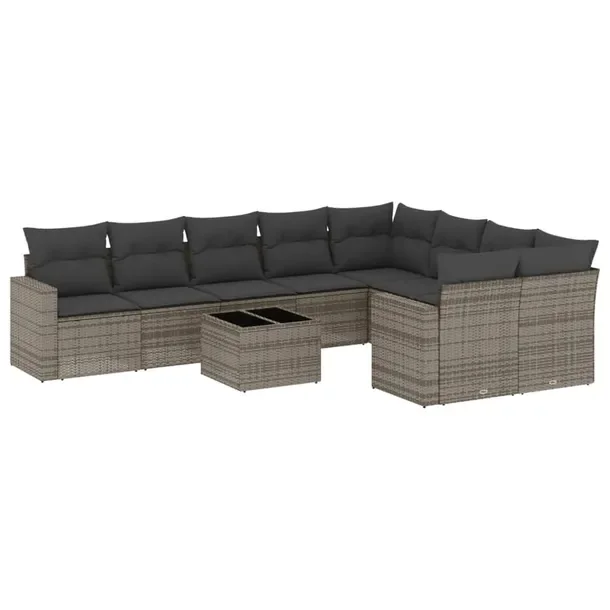 Zestaw mebli ogrodowych modułowych szary rattan PE 62 x 62 x 69 cm