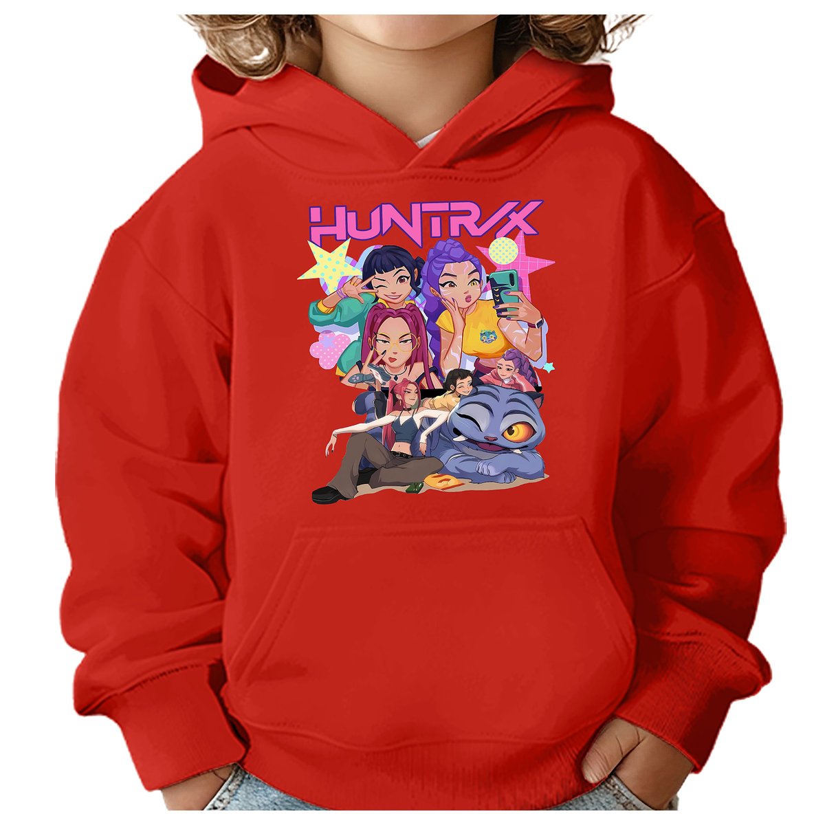 BLUZA DZIECIĘCA KPOP DEMON HUNTERS HUNTRIX 110-116 Z KAPTUREM BAWEŁNIANA