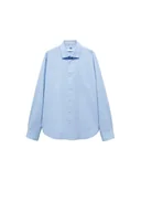 Koszule męskie - MANGO MAN KOSZULA MĘSKA NIEBIESKA Z DŁUGIM RĘKAWEM Z KOŁNIERZYKIEM XL 5DA - miniaturka - grafika 1