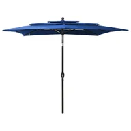Parasole ogrodowe - 3-poziomowy parasol na aluminiowym słupku, niebieski, 2,5x2,5 m - miniaturka - grafika 1