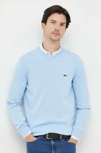 Lacoste sweter bawełniany kolor niebieski lekki - Swetry męskie - miniaturka - grafika 1
