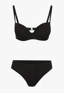 Czarne Komplet Dwuczęściowy Bikini Biustonosz z Metalowym Zapięciem Majtki Typu Figi Vertella - Stroje kąpielowe - miniaturka - grafika 1