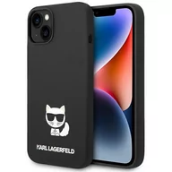 Etui i futerały do telefonów - Karl Lagerfeld Etui do iPhone 14 6,1" hardcase czarny/black Silicone Choupette Body - miniaturka - grafika 1