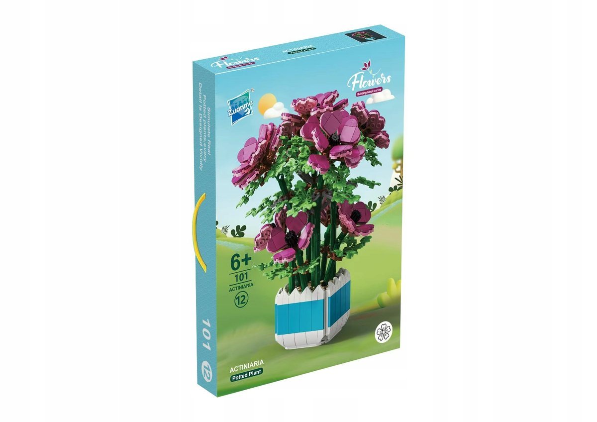 Klocki Flowers ACTINIARIA Potted Plant 1067el Zestaw kwiaty Dekoracja