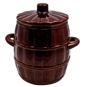 Beczki - Beczka 3,2 l z pokrywą brąz/krem - miniaturka - grafika 1