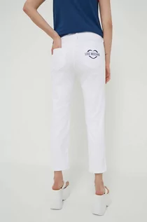 Spodnie damskie - Love Moschino jeansy damskie kolor biały - grafika 1