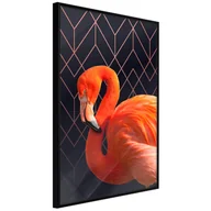Plakaty - Plakat - Pomarańczowy flaming (rozmiar 40x60, wykończenie Rama złota z passe-partout) - miniaturka - grafika 1