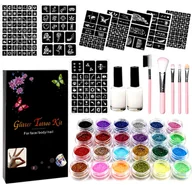 Prace ręczne dla dzieci - Duży Zestaw do Tatuaży Szablony Tatuaże Brokatowe XXL - miniaturka - grafika 1