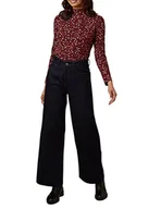 Koszulki i topy damskie - People Tree Damski top kwiatowy Carmen, bordowy, 10, Burgund, 36 - miniaturka - grafika 1