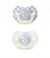 Smoczki uspokajające - Suavinex 309101-SMOCZEK FIZJOLOGICZNY SX PRO 6-18M 2SZT ŚWIECĄCY NIEBIESKI WILD&FREE - miniaturka - grafika 1