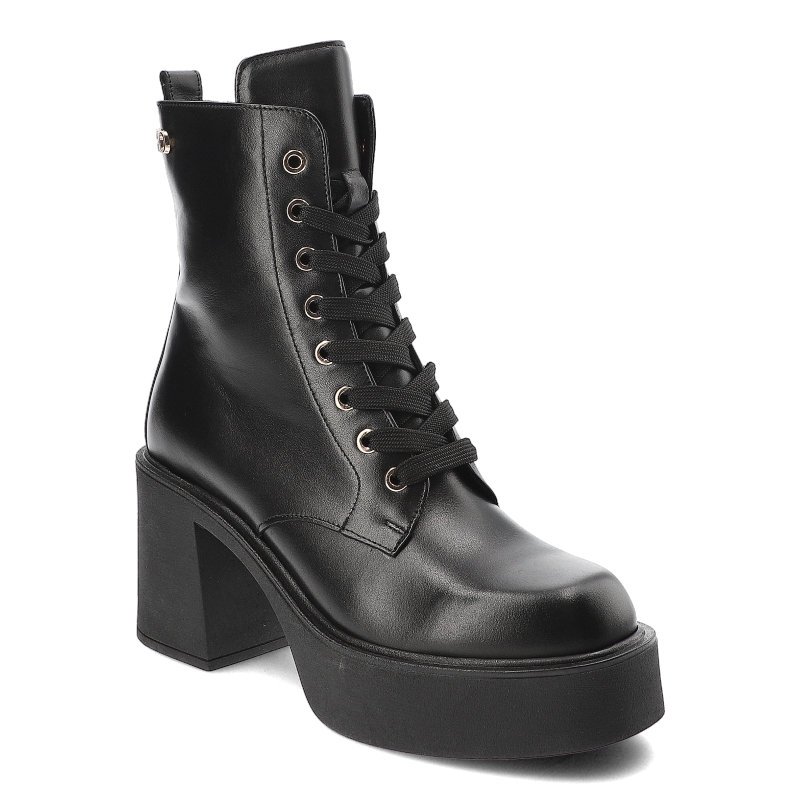 Czarne Botki Karino Eleganckie Obuwie Damskie Na Obcasie