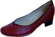 Czółenka - BnW Skórzane czerwone czółenka na zwykłą stopę - miniaturka - grafika 1