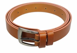 Pasek Damski Skórzany PAS-MAX (PL) Skóra Licowa EXTRA Gładki 25 mm JASNY BRĄZ K30 - Paski - miniaturka - grafika 4