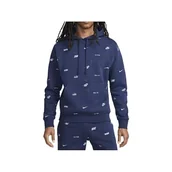 Koszulki męskie - Nike FB7434-410 M NK Club+ BB PO Hoodie AOP Długa koszulka Męska Midnight Navy/Ashen Slate Rozmiar XS - miniaturka - grafika 1