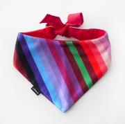 Ubranka dla psów - Bandamka dla psa Rainbow, wiązana chusteczka, apaszka w kolorowe paski-S - miniaturka - grafika 1