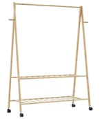 Wieszaki i stojaki - Wieszak na ubrania stojący z półkami i kółkami 132cm M0-D54 - miniaturka - grafika 1
