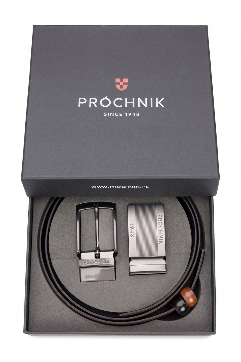 Pasek Skórzany Męski Dwustronny 4w1 Próchnik PM3 48/120