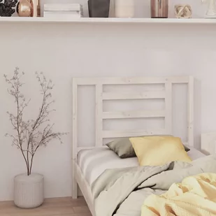 Lumarko Wezgłowie łóżka, białe, 96x4x100 cm, lite drewno sosnowe - Inne meble do sypialni - miniaturka - grafika 1