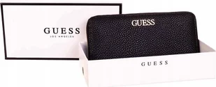 Guess Guess, Alby, Leather, Wallet, SLG Large Zip, Black, For Women For Women - Portfele - miniaturka - grafika 1