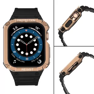 Protect Strap Band opaska z etui do Watch 7 / 6 / 5 / 4 / 3 / 2 / SE (41 / 40 / 38mm) obudowa pancerny pokrowiec na zegarek czarny - Etui i futerały do telefonów - miniaturka - grafika 4