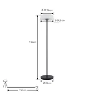 Lampy ogrodowe - Lindby Lampa stojąca LED solarna Samine, czarny, metal, ściemniany - miniaturka - grafika 1
