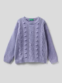 Bluzy i sweterki niemowlęce - Benetton Sweter w kolorze lawendowym - grafika 1