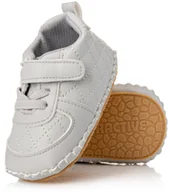 Buty dla dziewczynek - Szare buciki niemowlęce lekkie niechodki pierwsze buty dla dziecka r. 17/18 - miniaturka - grafika 1