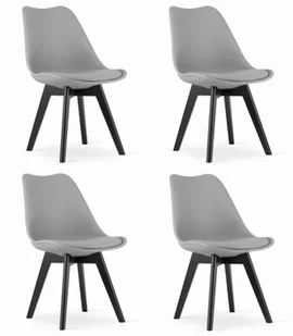 Krzesło szare skandynawskie MARK czarne nogi 4 szt. loft kuchnia - Krzesła - miniaturka - grafika 1