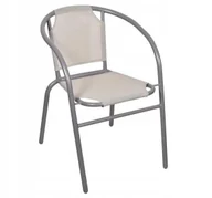 Fotele i krzesła ogrodowe - Krzesło ogrodowe szare na taras z oparciem - miniaturka - grafika 1