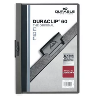 Skoroszyt zaciskowy DURABLE DURACLIP 1-60 antracytowy 25szt - Teczki i skoroszyty - miniaturka - grafika 2