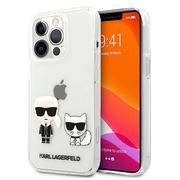 Etui i futerały do telefonów - Karl Lagerfeld Ikonik & Choupette - Etui iPhone 13 Pro (przezroczysty) KLHCP13LCKTR - miniaturka - grafika 1