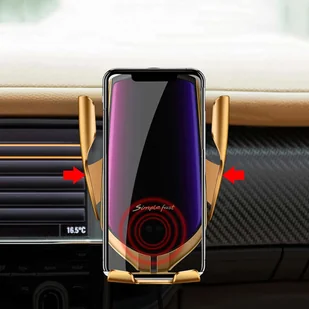 Uchwyt samochodowy automatyczny Alogy R2 ładowarka indukcyjna Qi do auta do kratki 10W Złoty - Uchwyty samochodowe do telefonów - miniaturka - grafika 10