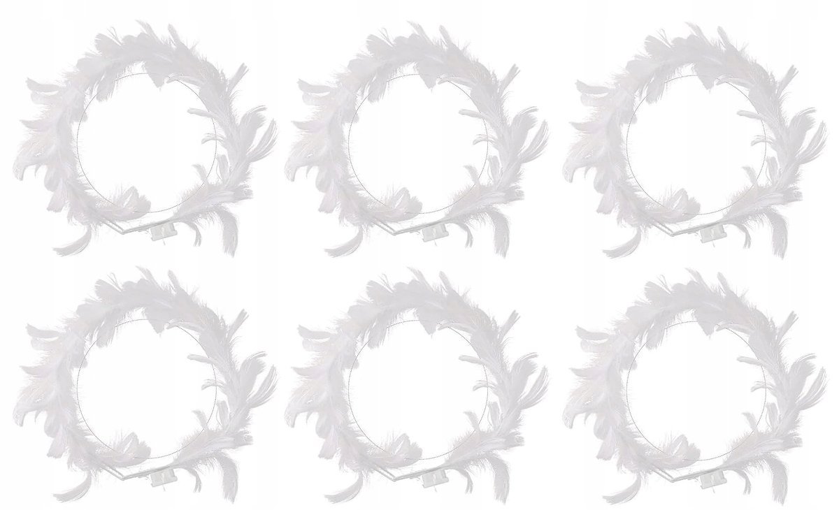 WIANEK ŚWIECĄCY LED PIÓRKA Zestaw 6 szt Na Imprezę Dla Dorosłego Dziecka