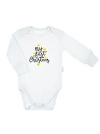 Body dla niemowląt - Niemowlęce body z długim rękawem białe Nicol - miniaturka - grafika 1