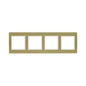 Klawisze i ramki - Hager polo Ramka 4-krotna złoty/śnieżnobiały B.3 10143046 10143046 - miniaturka - grafika 1