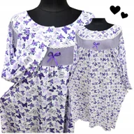 Bielizna nocna - KOSZULA NOCNA MOTYL luźna bawełna długi rękaw prezent piżama 54 56 7XL 8XL - miniaturka - grafika 1