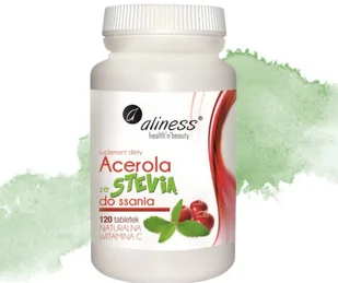 ACEROLA ZE STEVIĄ do ssania (naturalna witamina C) ALINESS 120 kapsułek - Suplementy naturalne - miniaturka - grafika 1