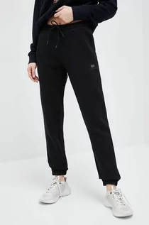 Spodnie damskie - Napapijri spodnie dresowe bawełniane kolor czarny gładkie - grafika 1
