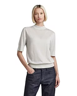 G-STAR RAW Damski sweter z dzianiny Core Mock Neck Ss, szary (Oyster Mushroom D166-d607), XL - Swetry damskie - miniaturka - grafika 1