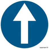 Systemy ekspozycyjne i znaki informacyjne - SA019 NAKAZ JAZDY PROSTO PRZEZ SKRZYŻOWANIE, PO - PŁYTA PCV 1MM OSBLASKOWA; (600X600MM) - miniaturka - grafika 1