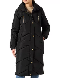 Kaffe Damska kurtka z kapturem, wyściełana kurtka puchowa Longline Without bluza damska, Czarny głęboki, 44 - Kurtki damskie - miniaturka - grafika 1