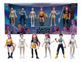K-POP DEMON HUNTERS FIGURKI K-POPOWE ŁOWCZYNIE DEMONÓW ZESTAW 6 SZT FIGUREK FIGURKI - Figurki dla dzieci - miniaturka - grafika 1