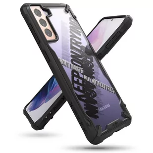 Ringke Fusion X Design etui pancerny pokrowiec z ramką Samsung Galaxy S21+ 5G (S21 Plus 5G) czarny (Cross) (XDSG0053) - Etui i futerały do telefonów - miniaturka - grafika 1