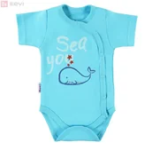 Body dla niemowląt - Body Little Sailor Rozp Kr Chł Turkus - 56 - miniaturka - grafika 1