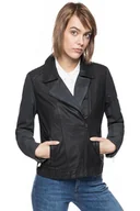 Kurtki damskie - Wrangler, Kurtka damska, Daisy Leather Jacket Black W4070Za01, rozmiar XS - miniaturka - grafika 1