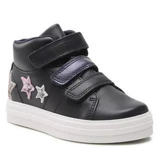 Buty dla dziewczynek - Sneakersy Clarks - Nova Fun K. 261664506 Dark Blue Lea - grafika 1