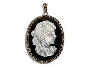 Srebrna Owalna Przywieszka 925 Duża Kamea - Wisiorki - miniaturka - grafika 1