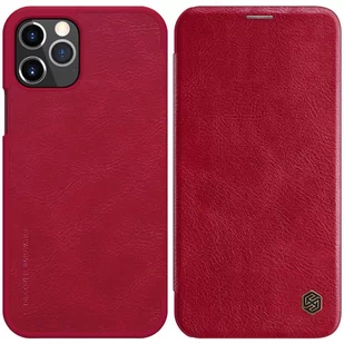 Nillkin Qin Leather Case Apple iPhone 12 Max/12 Pro Red - Etui i futerały do telefonów - miniaturka - grafika 1