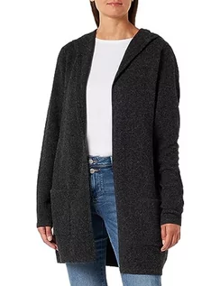 Swetry damskie - VERO MODA TALL Damski kardigan Vmdoffy Ls Open Hood Cardi Ga Noos TLL, Czarny/szczegóły: melanż, M wysoki - grafika 1